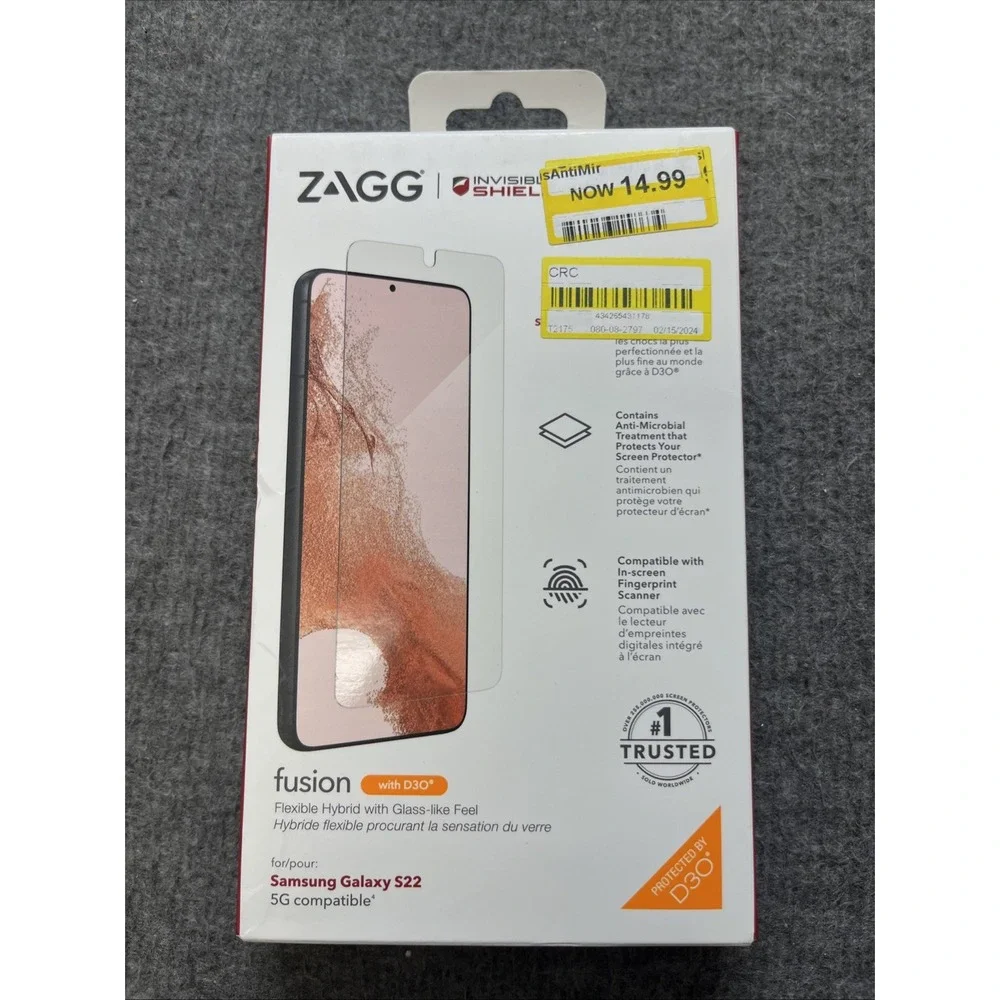 Zagg Invisible Shield Fusion D3O Screen Protector For Samsung Galaxy S22 NIB